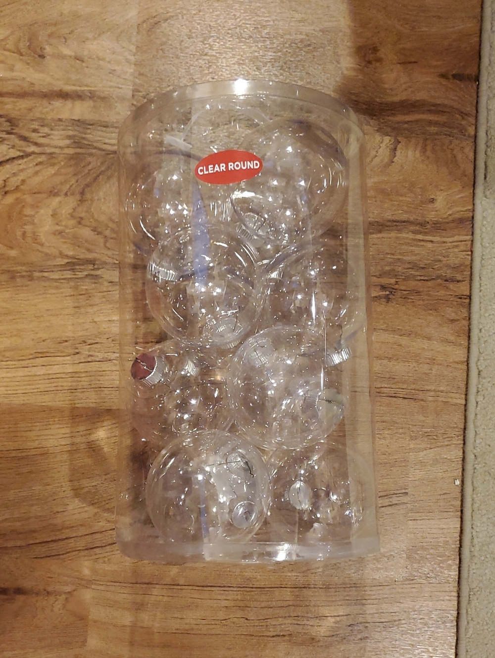 Source Unknown Clear Round Plastic Ornaments - Transparent